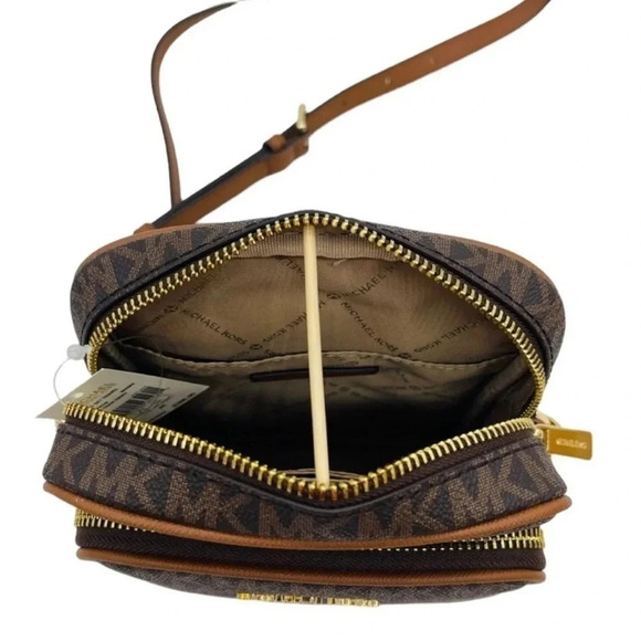 Michael Kors Medium NS Chain Xbody Bag Brown/Gold - Picture 8 of 9